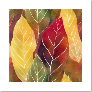 Autumn Leaves Pattern Posters and Art